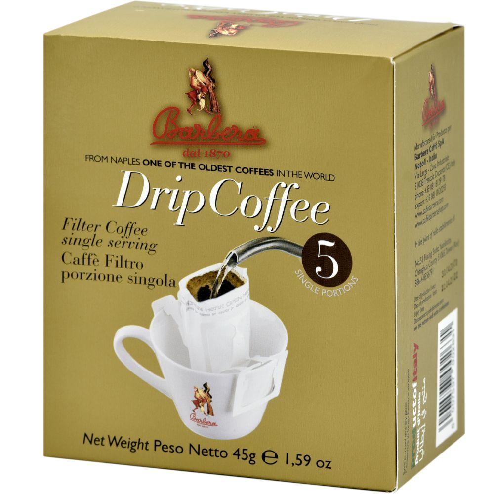 Barbera Drip Coffee 45 gr- 5 porzioni singole di caffè filtro