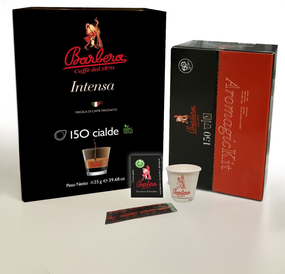 CIALDE CAFFÈ 150 PZ. + KIT 150 PZ BICCHIERINI, ZUCCHERO E PALETTINE