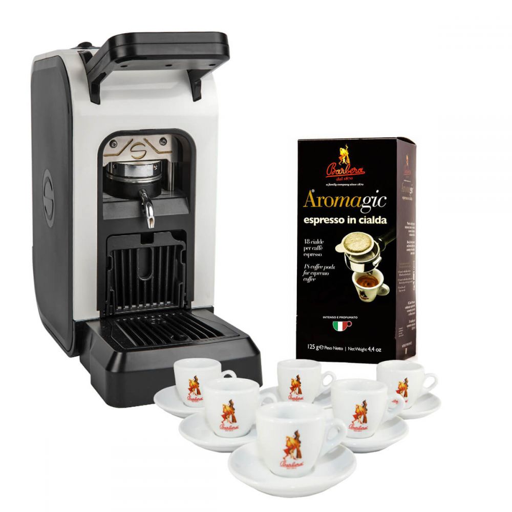 Spinel Ciao - Macchina Caffè a Cialde + Cialde Caffè 18 pz. + Set tazzine  premium