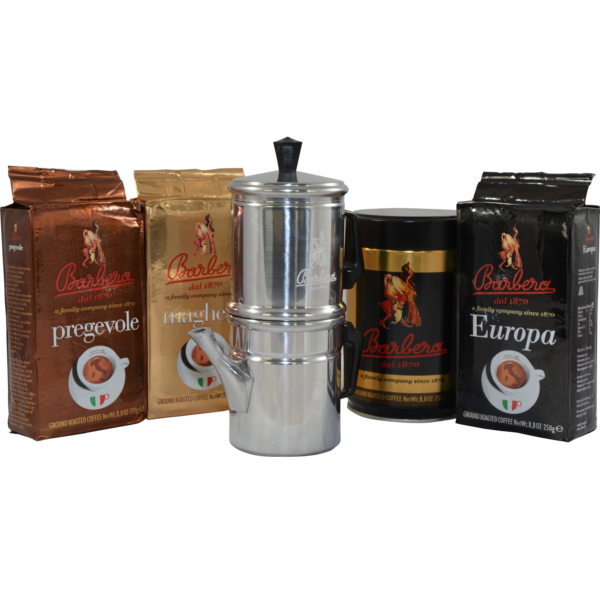 MOKA NAPOLETANA 3 TAZZE + KIT CAFFÈ MACINATO (4x250gr)