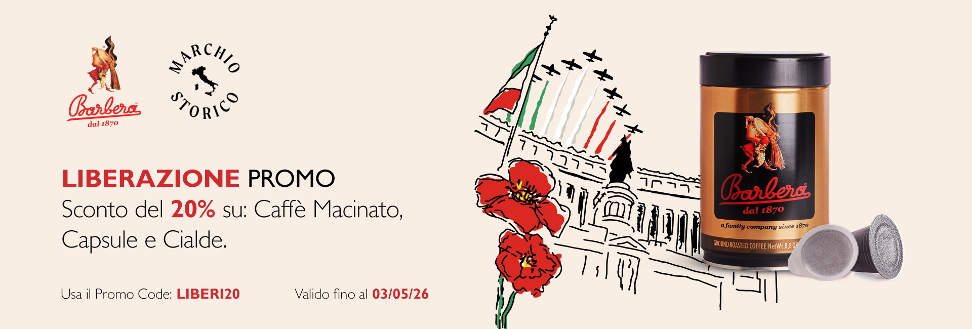 Caffe macinato Barbera